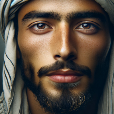 Close-up focusing on the facial expression of a Moroccan man.