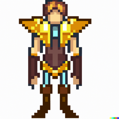 full body sci-fi pixel character for a rpg game