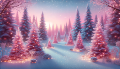 A wide winter-themed wallpaper that captures the essence of the season with a touch of whimsy and warmth. The scene includes a magical winter landscape.