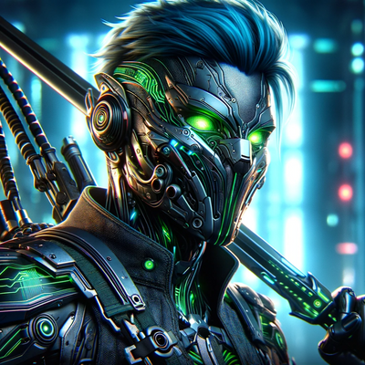avatar of a cyberpunk warrior