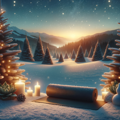 a holiday themed image that can be used as an email background for a wellness brand that targets women