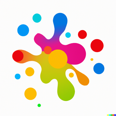 colorful paint splatter, icon, digital art